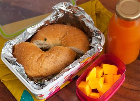 School Lunch Bagel Sandwich